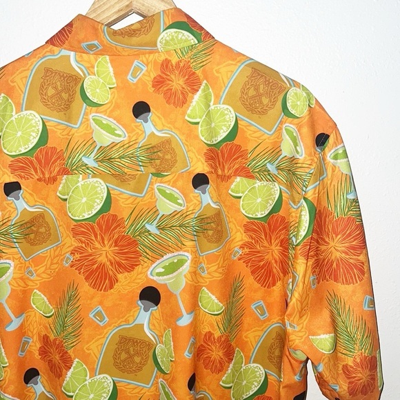Dixxon The Anejo Short Sleeve Summer Tropical Drinking Alcoha Orange Men's Shirt - Picture 8 of 10